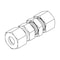 Tompkins Hydraulic Fitting-Metric CompressionL28(36X2.0) UNION BULKHEAD MC6026-L28-L28 - alternate 1
